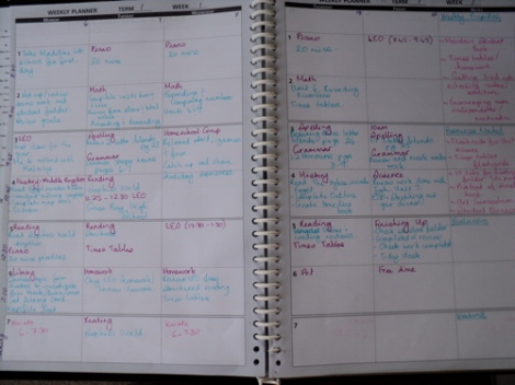 Weekly Planning for Homeschool